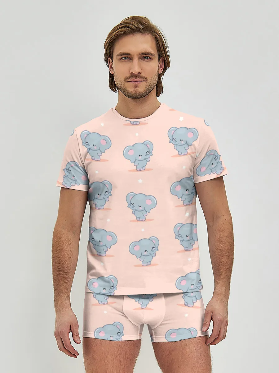 Мужские трусы с футболкой / Слоники