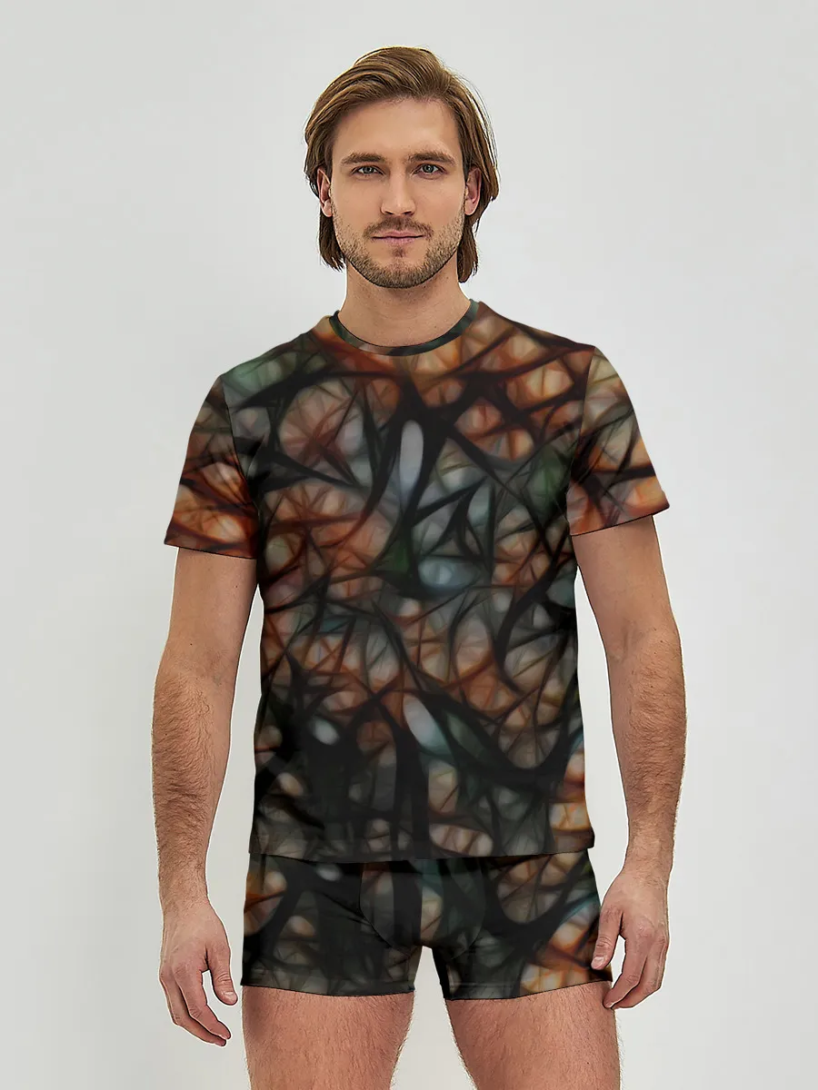 Мужские трусы с футболкой / Мраморная паутинка