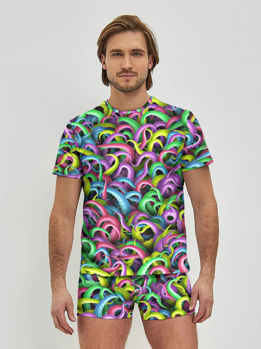 Мужские трусы с футболкой / Психоделические щупальца