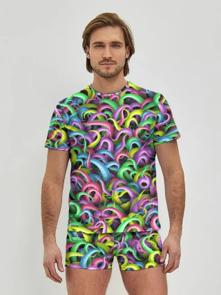 Мужские трусы с футболкой / Психоделические щупальца