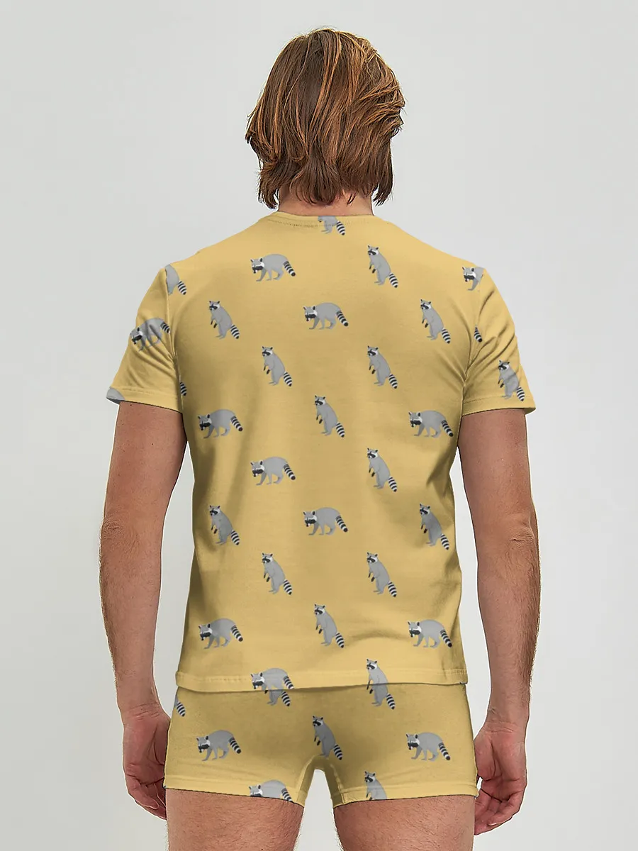 Мужские трусы с футболкой / Еноты паттерн