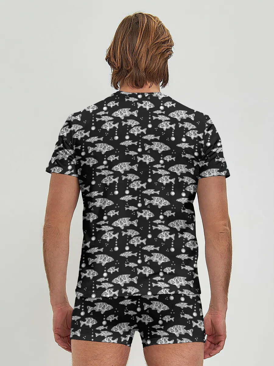 Мужские трусы с футболкой / Узор для рыбака