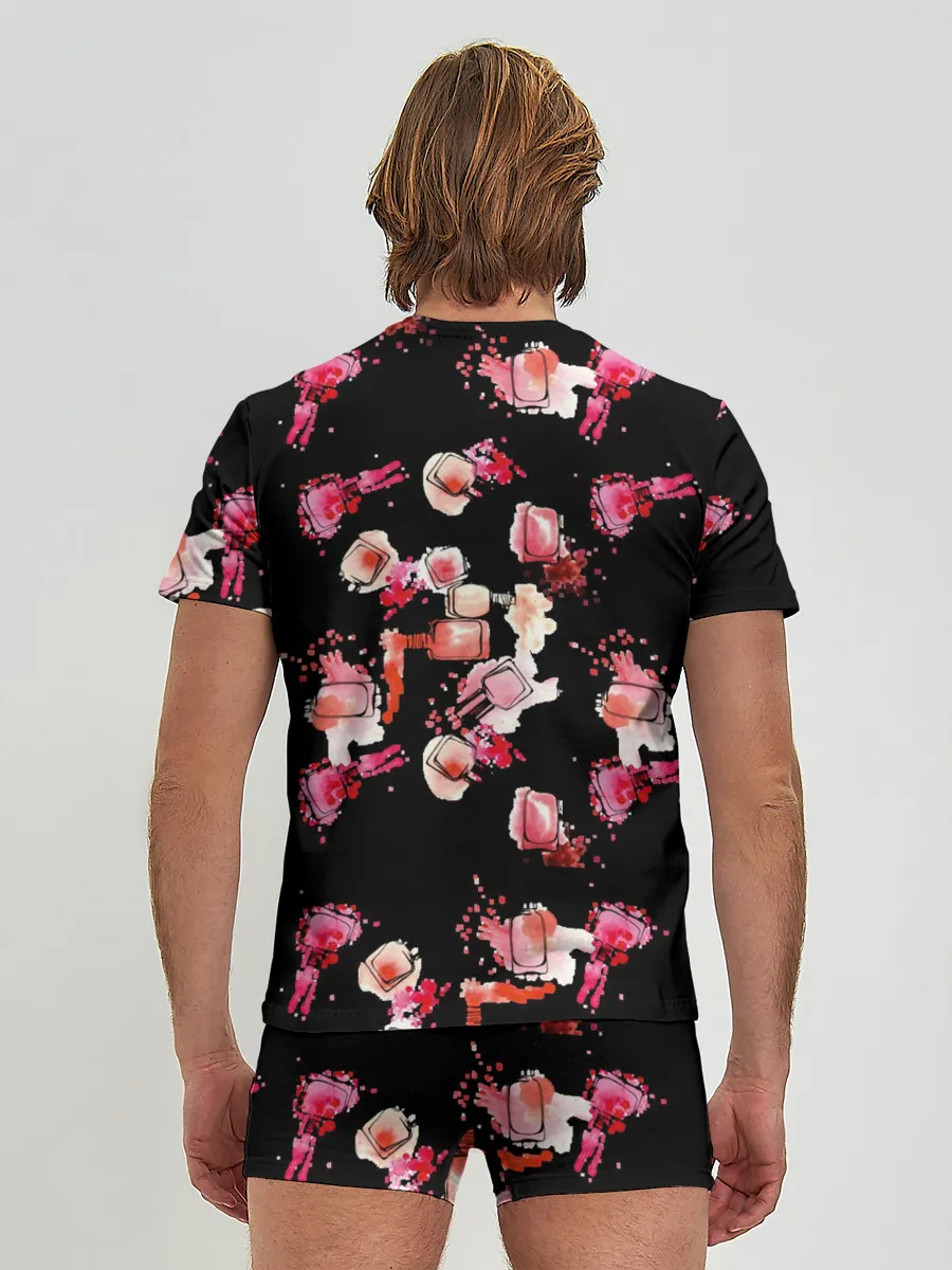 Мужские трусы с футболкой / беспорядочный лак