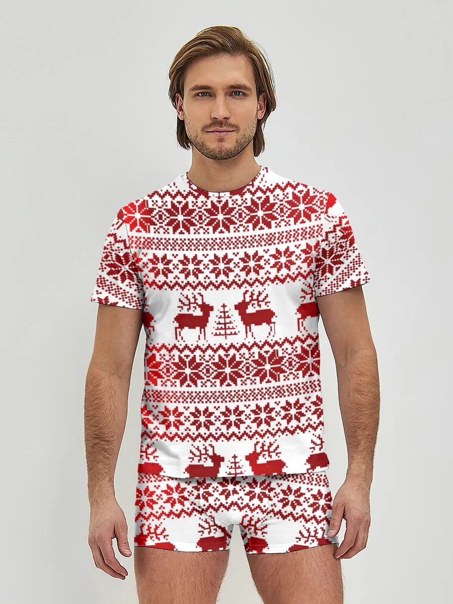 Мужские трусы с футболкой / Зимний лес