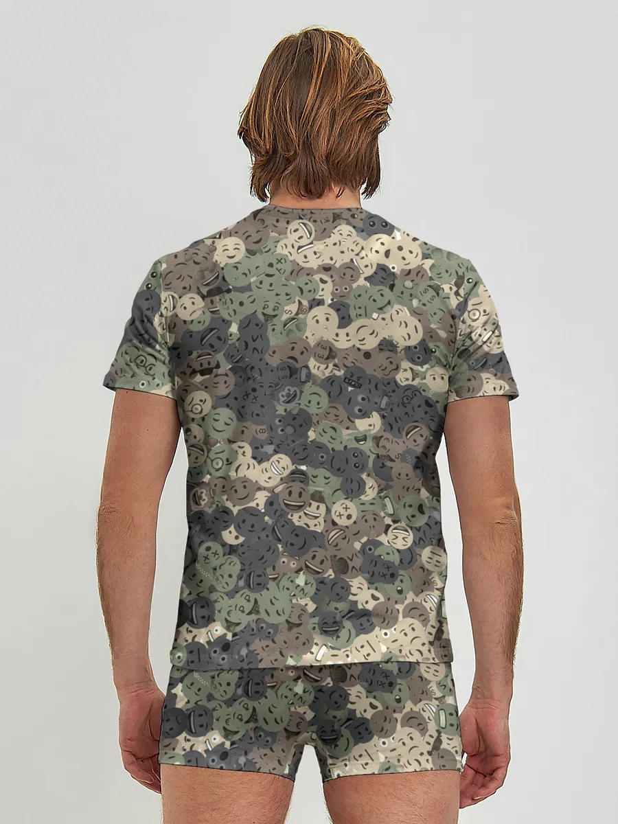 Мужские трусы с футболкой / Эмодзи камуфляж