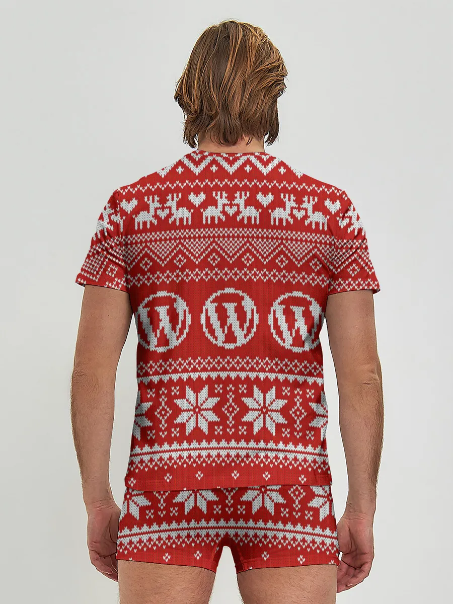 Мужские трусы с футболкой / Вязаный рисунок