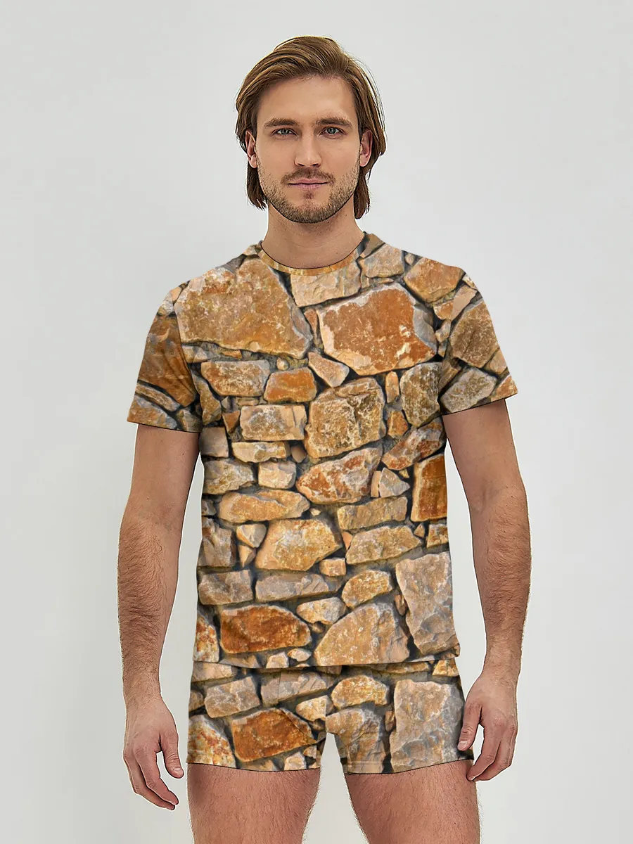 Мужские трусы с футболкой / Каменная стена