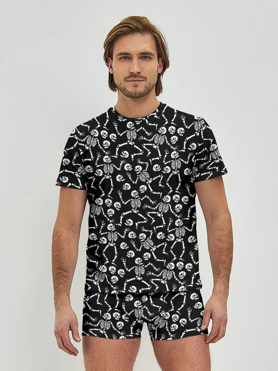 Мужские трусы с футболкой / Скелеты