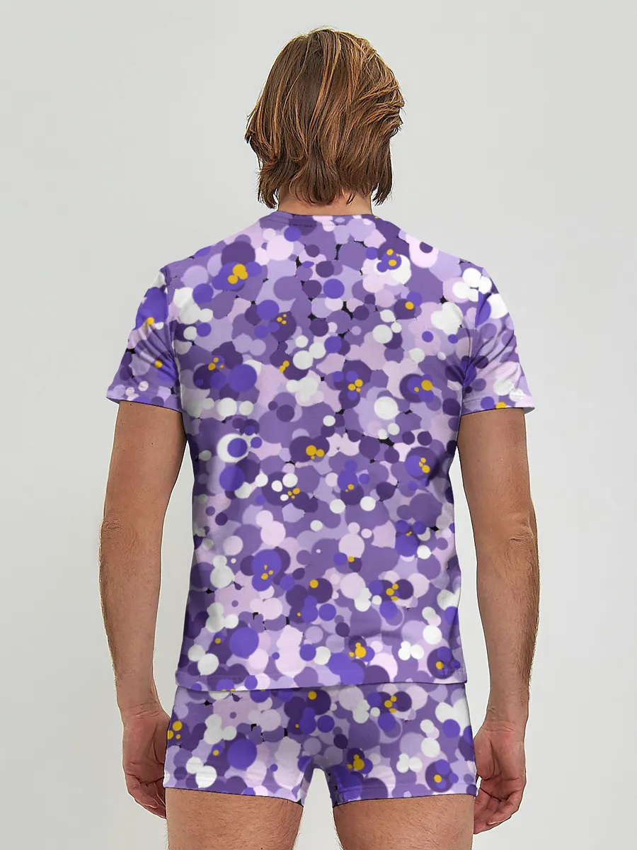 Мужские трусы с футболкой / Анютины глазки узор