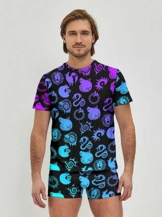 Мужские трусы с футболкой / 7 СМЕРТНЫХ ГРЕХОВ НЕОН ЭМБЛЕМЫ