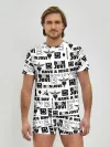 Мужские трусы с футболкой / BON JOVI ЛОГОБОМБИНГ | БОН ДЖОВИ ПАТТЕРН
