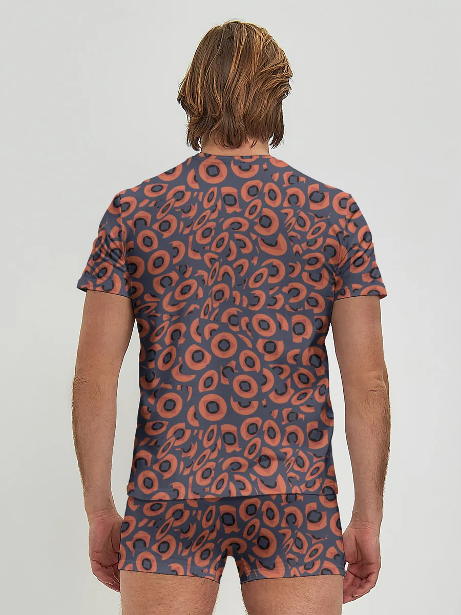 Мужские трусы с футболкой / Абстракция квадраты и круги