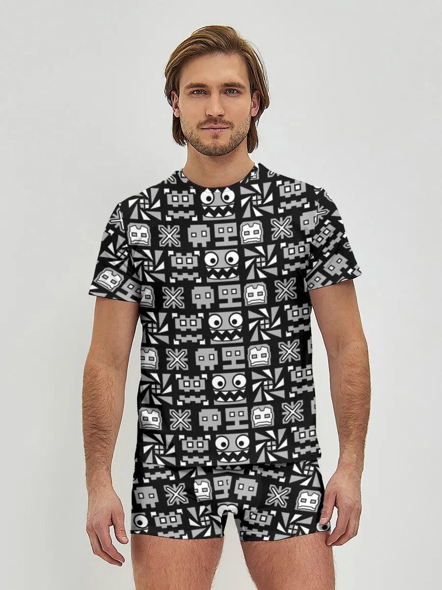 Мужские трусы с футболкой / Geometry Dash | Cubes