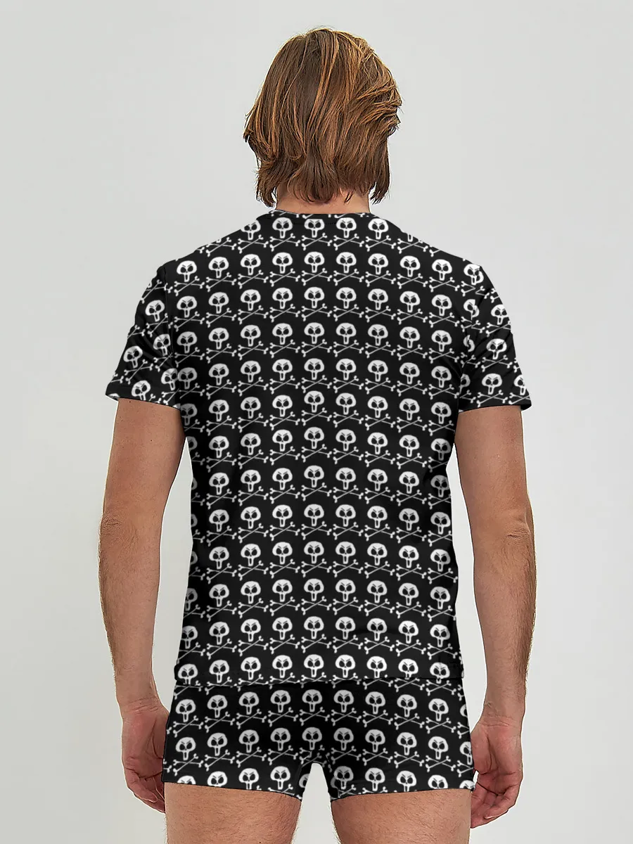 Мужские трусы с футболкой / черепа