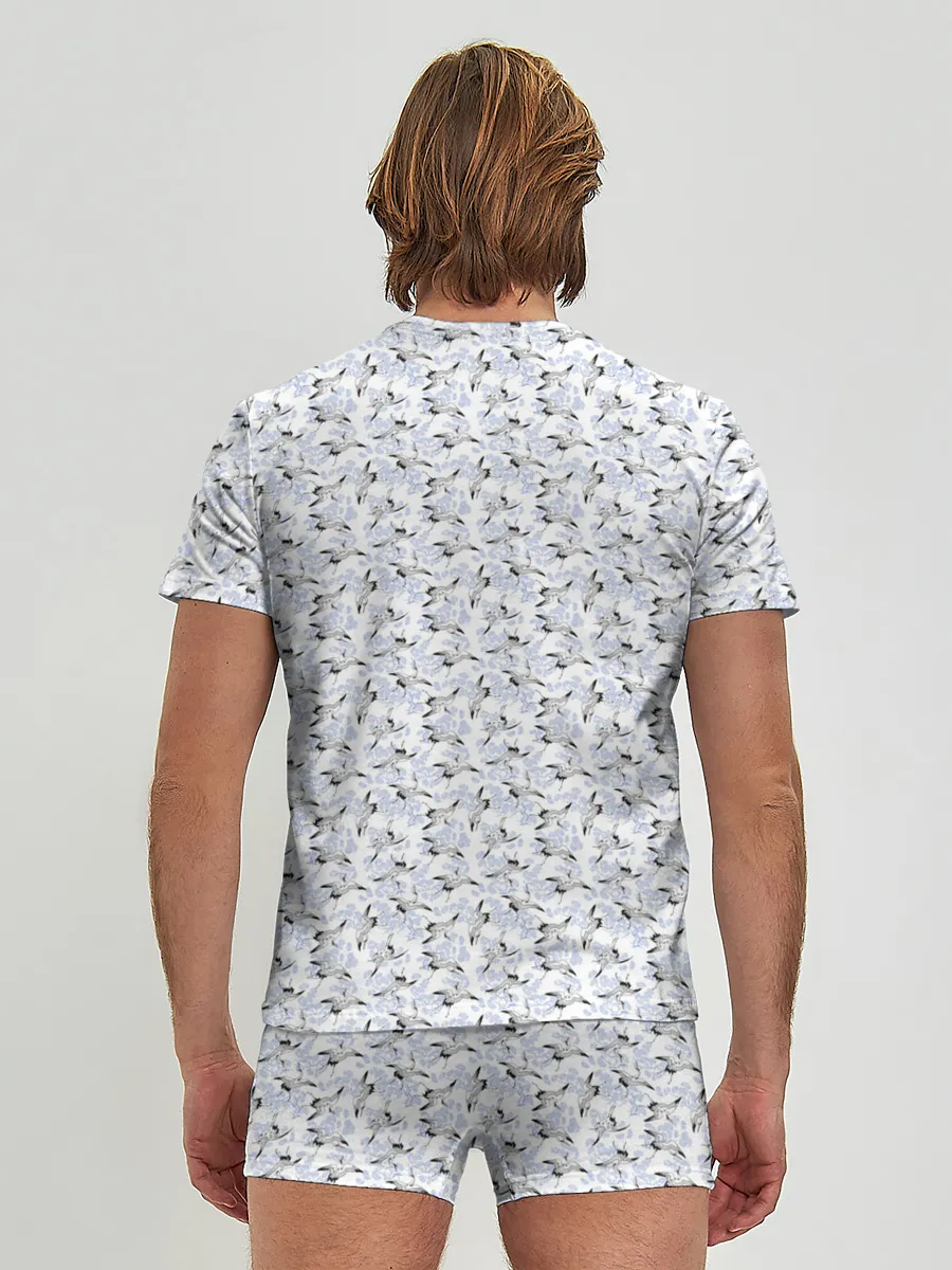 Мужские трусы с футболкой / Журавли