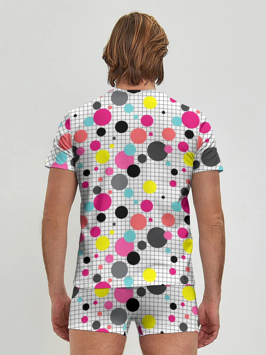 Мужские трусы с футболкой / Горох разноцветный.