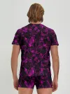 Мужские трусы с футболкой / Абстрактный узор цвета фуксия