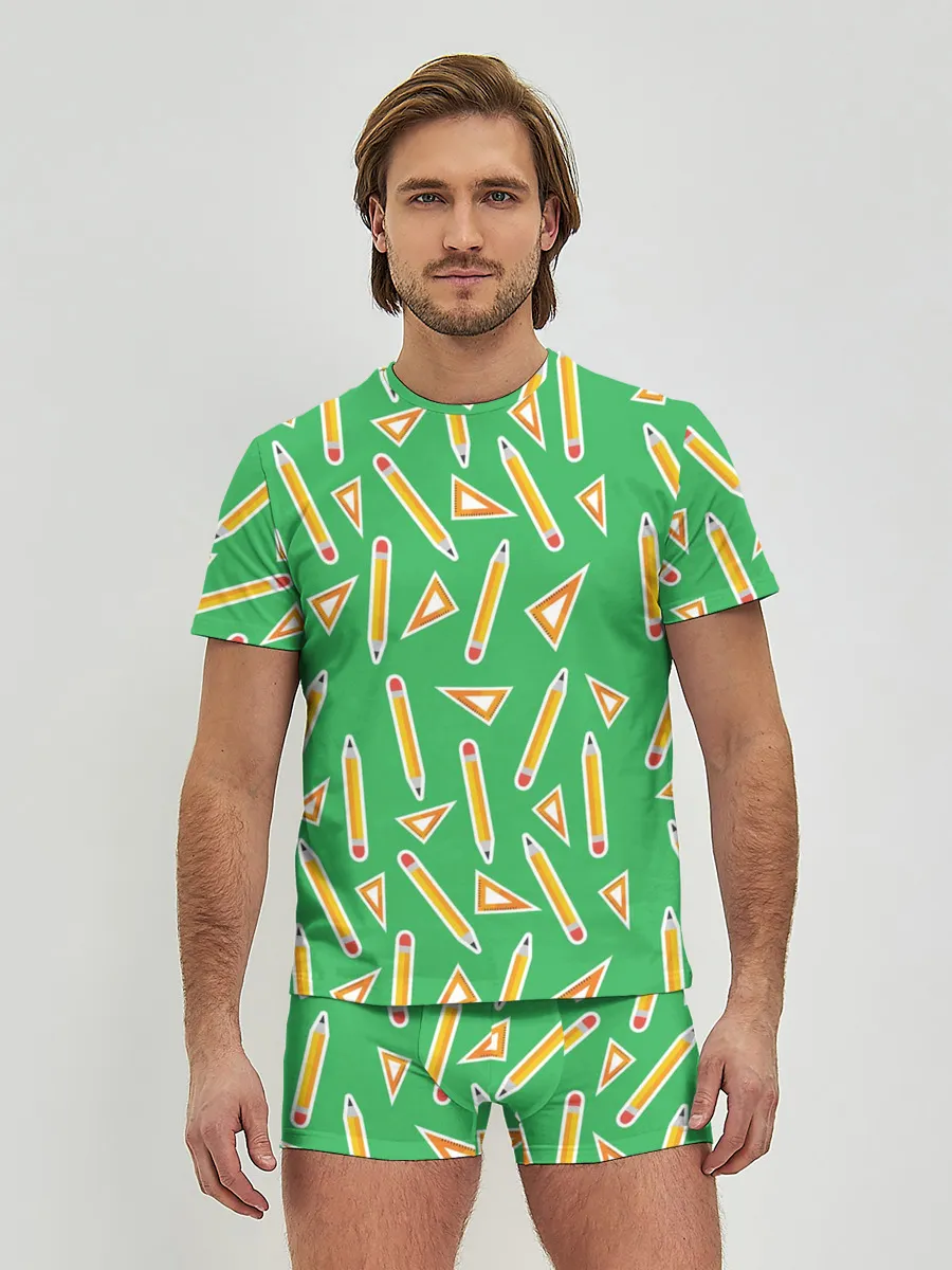 Мужские трусы с футболкой / Карандаш и линейка