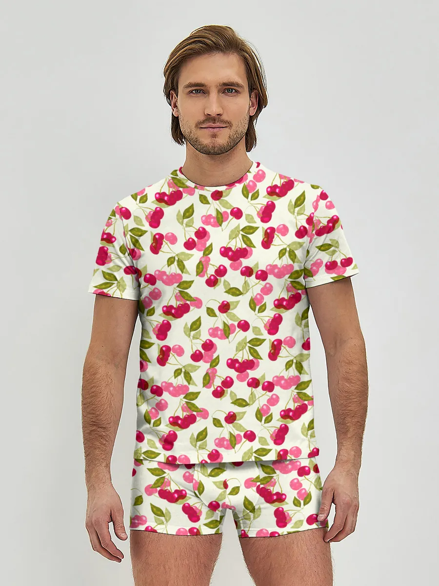 Мужские трусы с футболкой / Спелая вишня