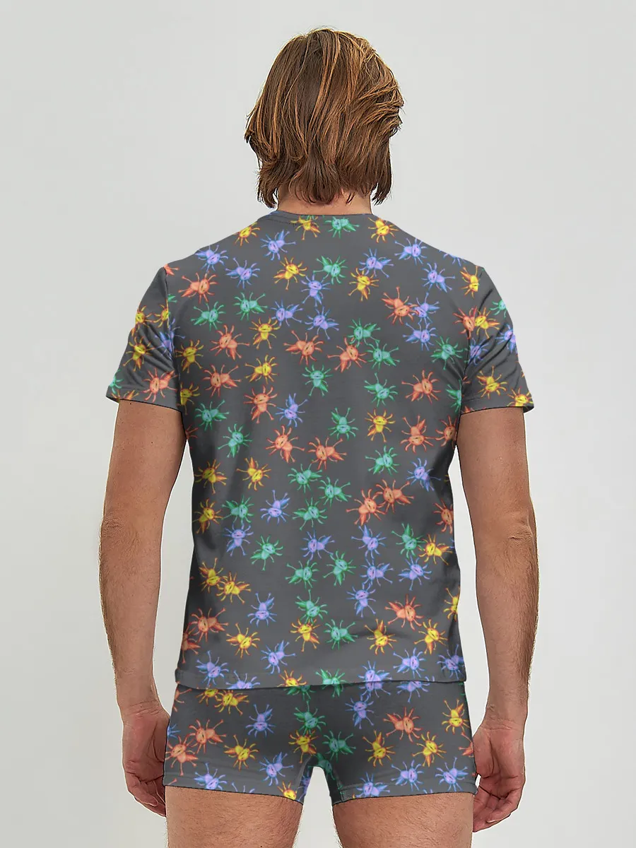 Мужские трусы с футболкой / Аксолотль паттерн