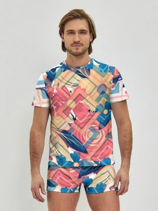 Мужские трусы с футболкой / Абстракция