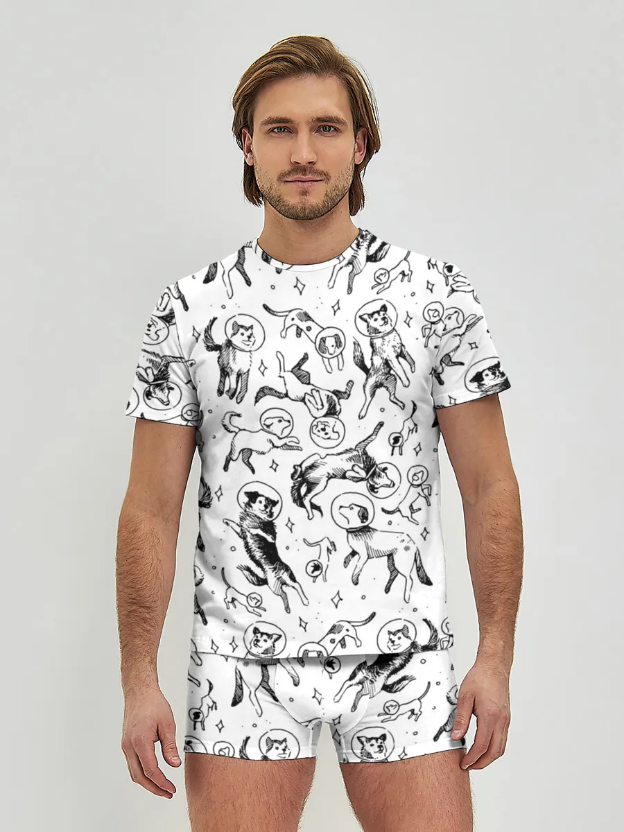 Мужские трусы с футболкой / Super Space Dogs