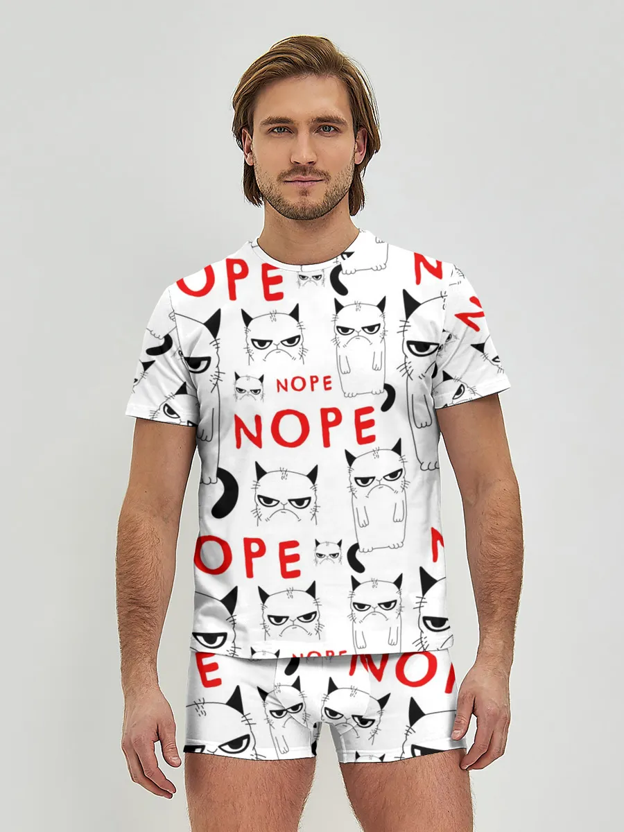 Мужские трусы с футболкой / Grumpy Cat. Nope!