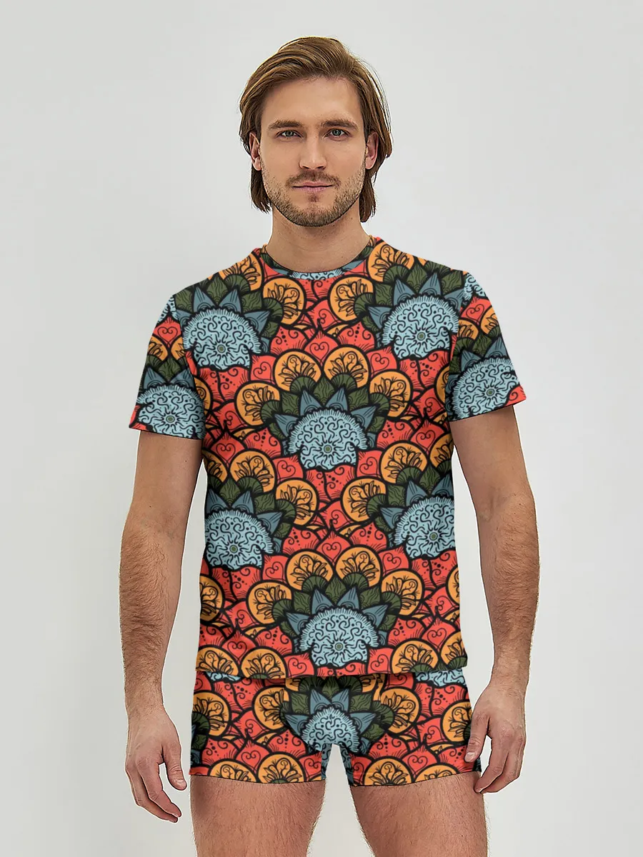 Мужские трусы с футболкой / Узоры Бохо