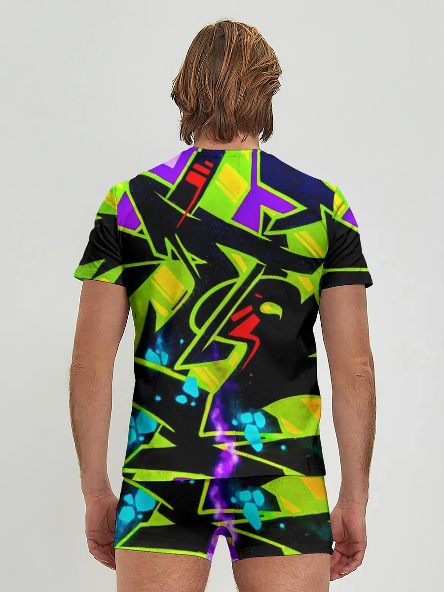 Мужские трусы с футболкой / Кислотное Граффити