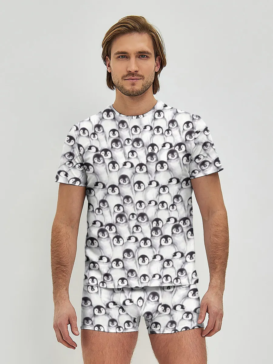 Мужские трусы с футболкой / Пингвинчики