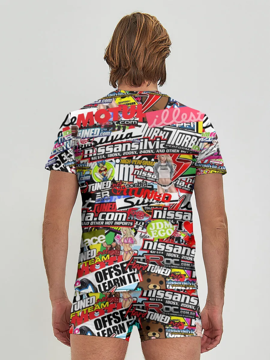 Мужские трусы с футболкой / Cars Stickerbombing