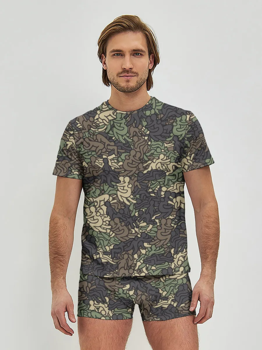 Мужские трусы с футболкой / Камуфляж с секс позами