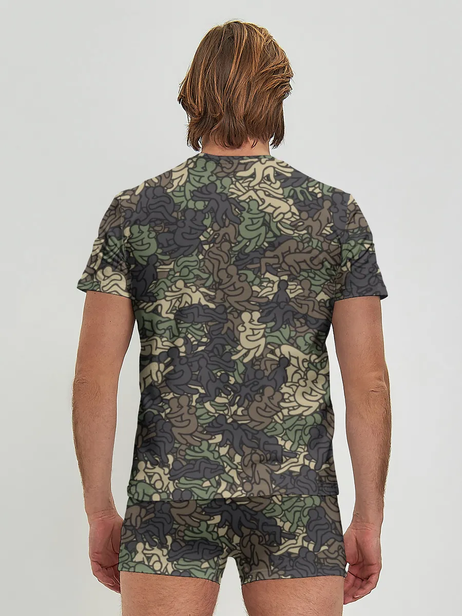 Мужские трусы с футболкой / Камуфляж с секс позами