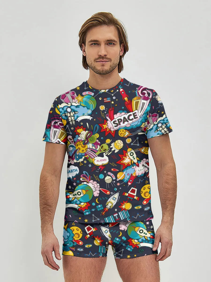 Мужские трусы с футболкой / Космос