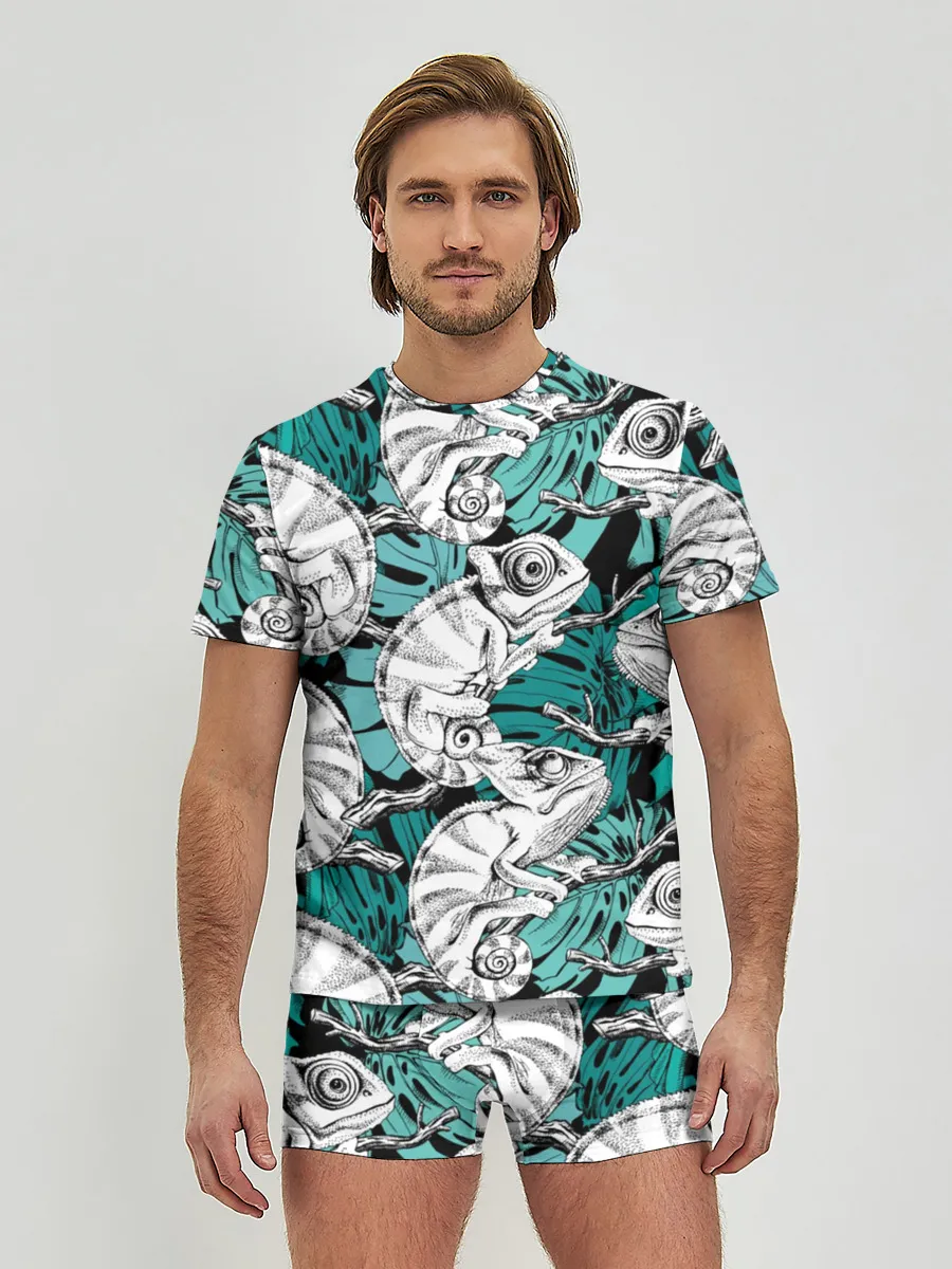 Мужские трусы с футболкой / Хамелеоны