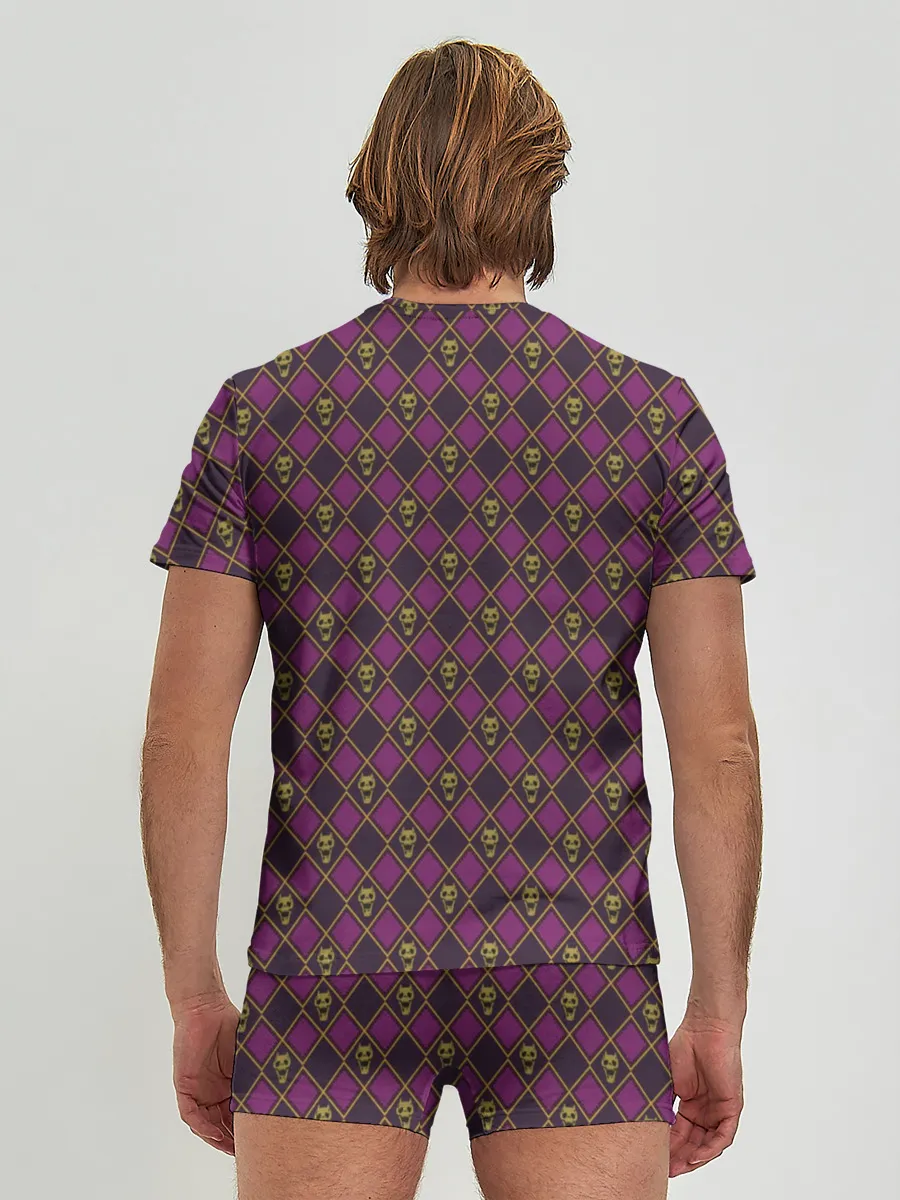 Мужские трусы с футболкой / KILLER QUEEN бордовый паттерн