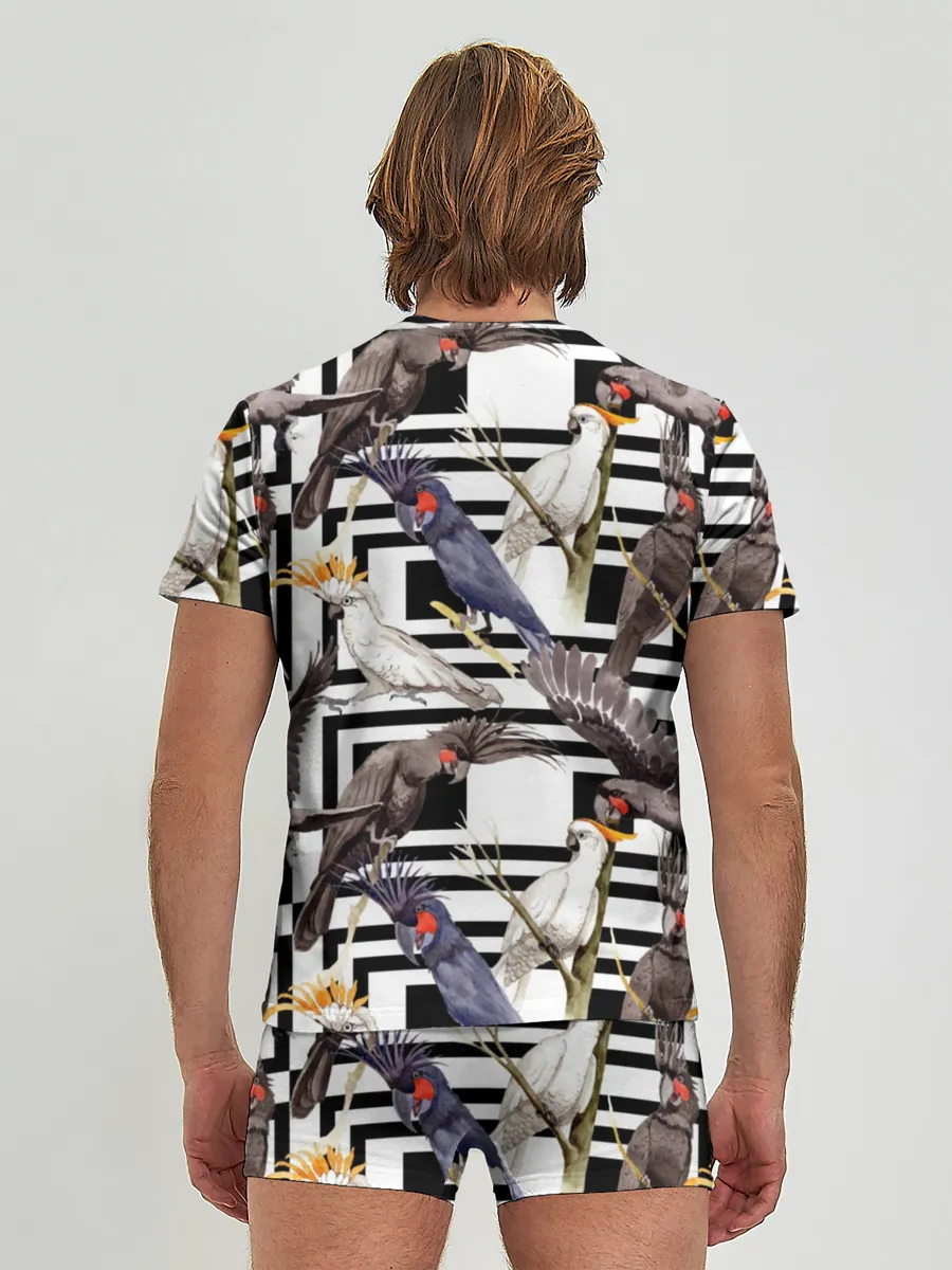Мужские трусы с футболкой / Попугаи какаду