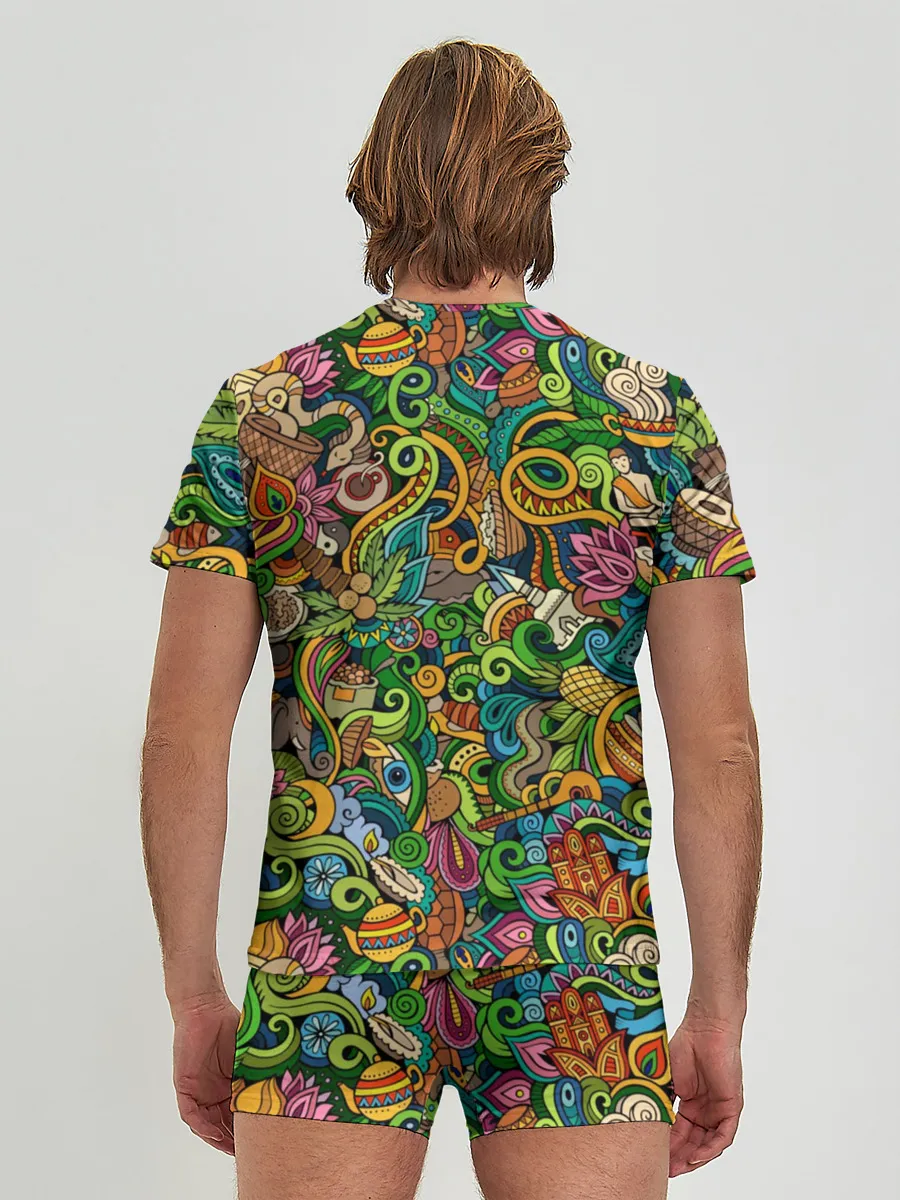 Мужские трусы с футболкой / Тибетский коллаж