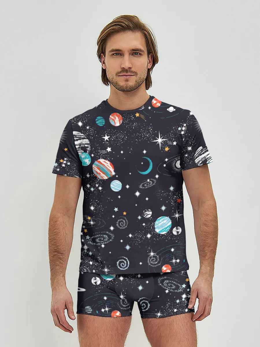 Мужские трусы с футболкой / Космос
