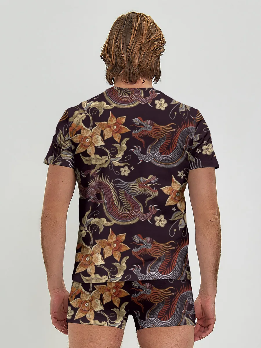 Мужские трусы с футболкой / Японские драконы