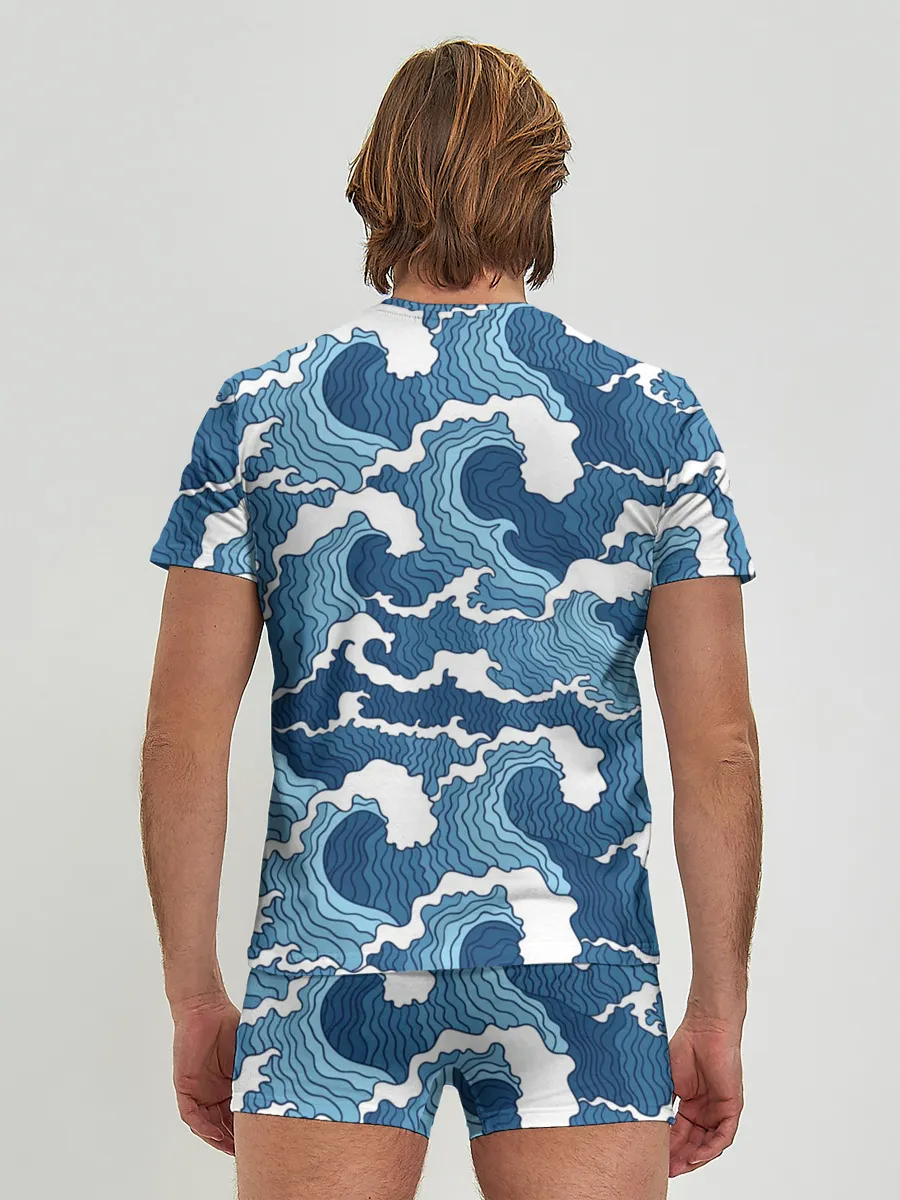 Мужские трусы с футболкой / Морские волны