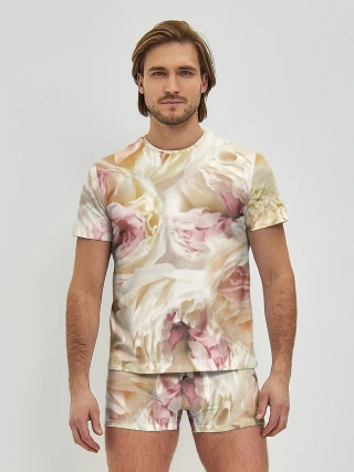 Мужские трусы с футболкой / Нежные Пионы