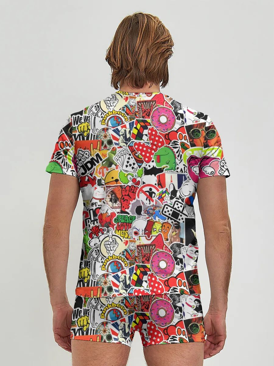 Мужские трусы с футболкой / Sticker Bombing