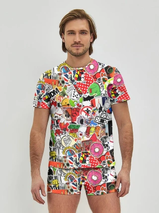 Мужские трусы с футболкой / Sticker Bombing