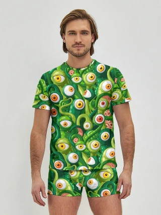 Мужские трусы с футболкой / Щупальца с глазами