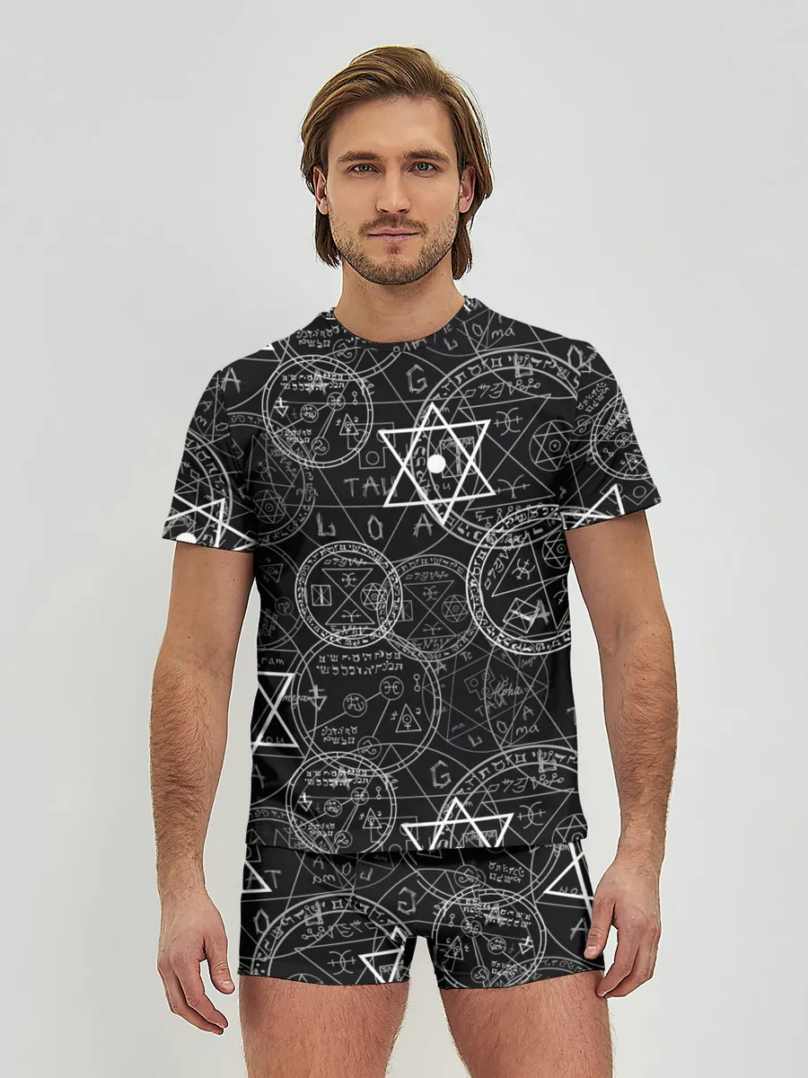 Мужские трусы с футболкой / Мистический узор