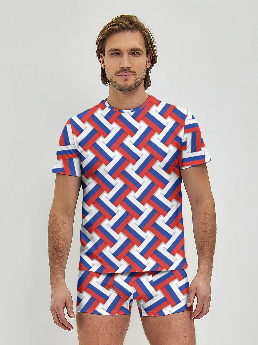 Мужские трусы с футболкой / Российская плетёнка