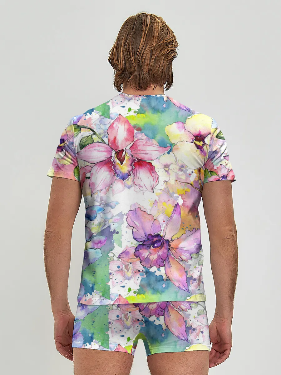 Мужские трусы с футболкой / Цветы