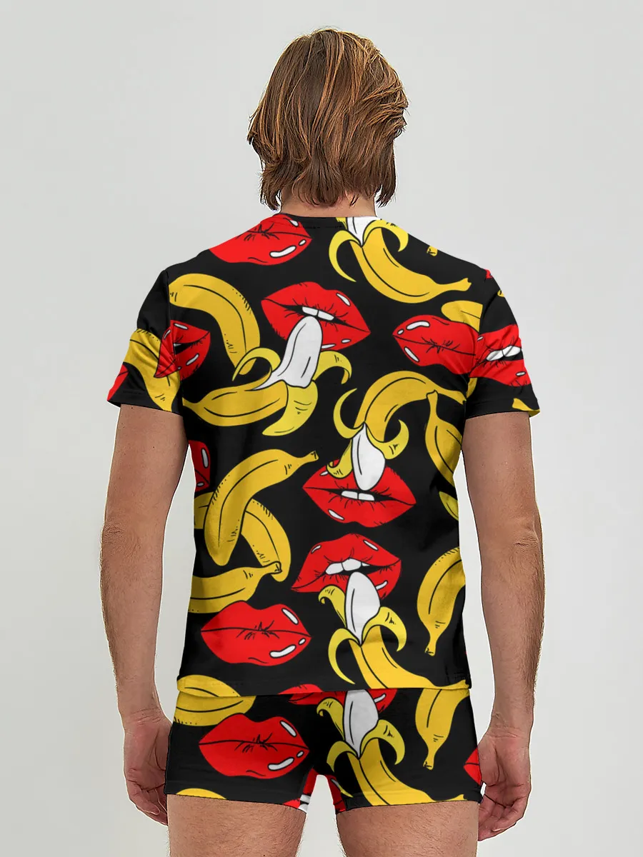 Мужские трусы с футболкой / Губы и бананы