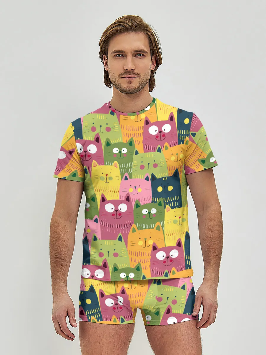 Мужские трусы с футболкой / Коты